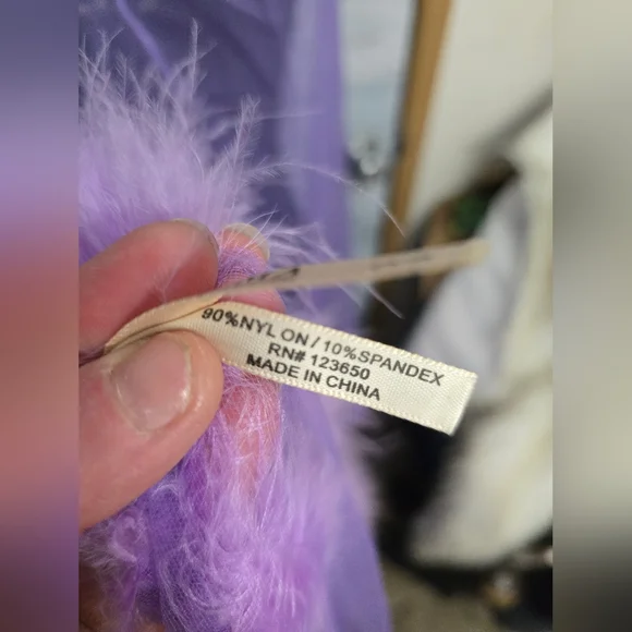 Vtg 60s Sheer Purple Flowy Boho Ruffle Babydoll Negligee Lingerie Top with Robe - Picture 13 of 13